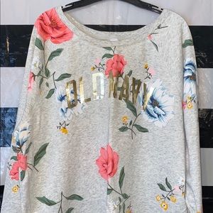 Old Navy Women's Floral Gray Sweater